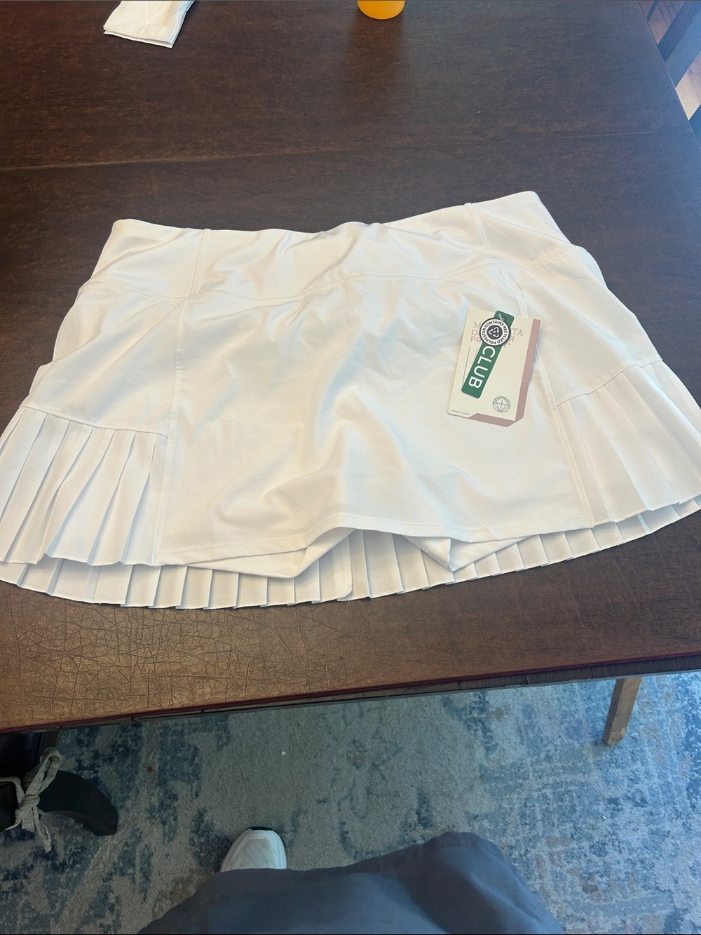 White Pleated Tennis Skort XL